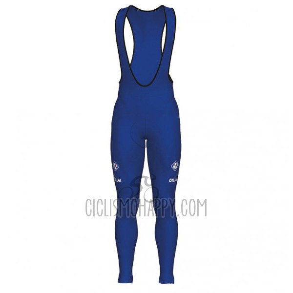 FDJ Cycling Jersey Bib Tight 2017 Long Sleeve Blue and White